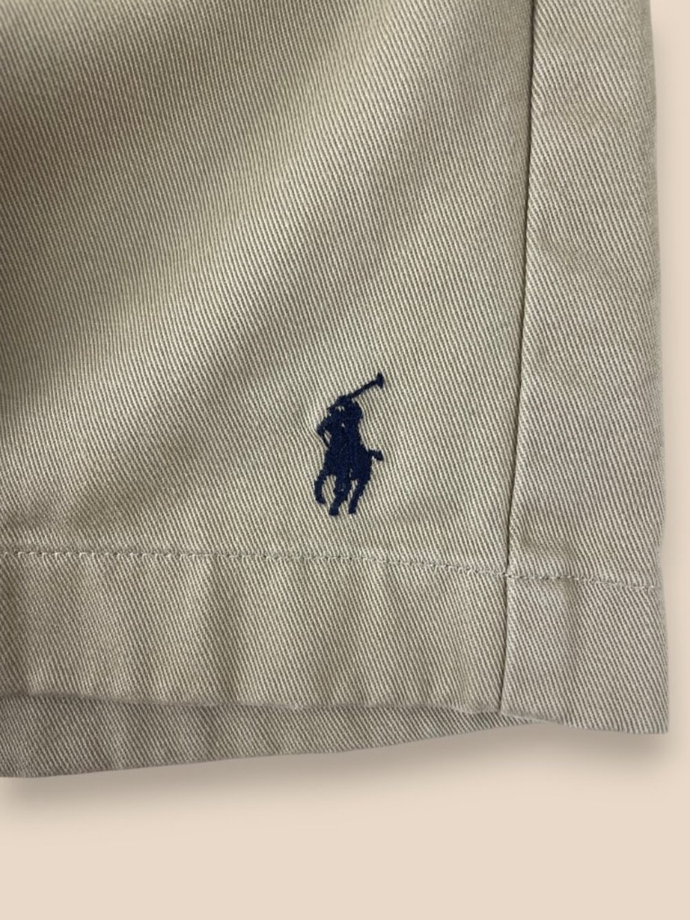 Ralph Lauren Sport Khaki Chino Shorts Cotton Navy Pony Embroidered Logo Women 12 - Picture 4 of 9